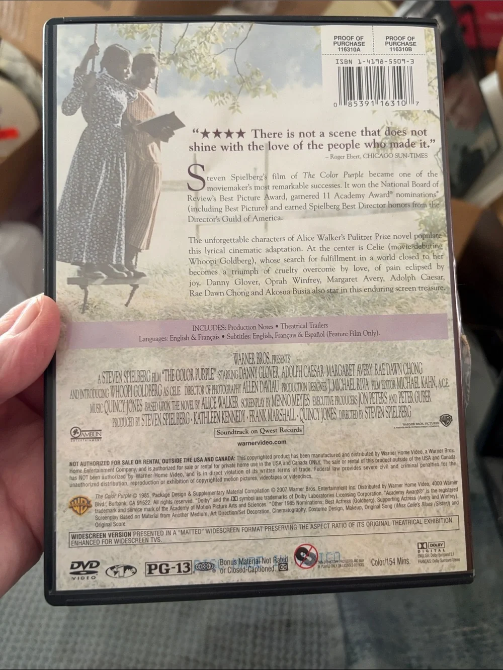 Warner Bros. The Color Purple VHS — Purple and Black Cover Art